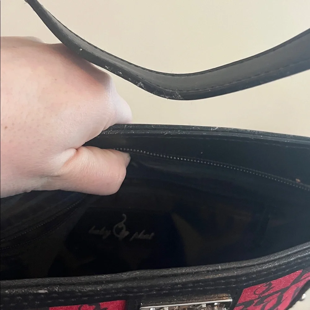 Vintage Baby Phat Shoulder Bag Monogram Y2K Red Black‎ Studded Hip Hop Glam